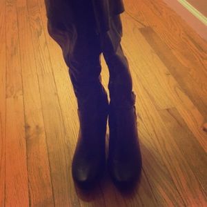 Black knee high boots